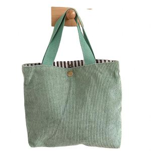 Custom Logo Middle Bottom Durable Fabric Student <b>Corduroy</b> and Arts Buckle Single Shoulder Canvas Campus Tote <b>Bag</b> - Product Image 1