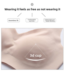 Sujetador sin costuras con escote en V profundo para mujer, ropa interior <span class=keywords><strong>Sexy</strong></span> para mujer, sujetador cómodo sin aros, sujetador suave de copa 3/4 para mujer, lencería - Product Image 4