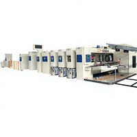 Ligne de production entièrement automatique à grande vitesse pour l'impression flexographique, le rainurage, la découpe, le pliage et le collage de boîtes en carton ondulé
