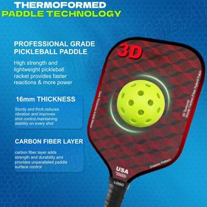 ไม้พายพิคเคิลบอล 3 มิติ ผิวสัมผัสแบบเคฟลาร์ คาร์บอนไฟเบอร์ ผสมผสาน รุ่น GEN 3 GEN4 แกนรังผึ้ง PP ขึ้นรูปด้วยความร้อน - Product Image 4