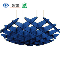 Panneaux acoustiques modernes pour plafond, absorbants le son, verts, 60x60cm, ignifuges en feutre PET, installation suspendue