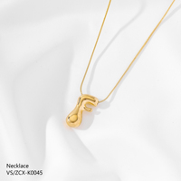 Fabricante de Joyería de Alta Calidad OEM ODM, Collar de Mujer con Letras en Acero Inoxidable 304 Chapado en Oro de 18k