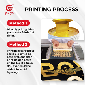 Giá Tốt Kim Loại Vàng Dán Mực Lụa Màn Hình In Ấn Bán Buôn Nước Dựa Cho Vải Dệt In Ấn - Product Image 4