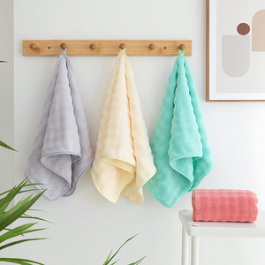 Bubble Fleece <b>Towel</b> 35x75 Cm Solid Color Skin Friendly Home Use Rectangle Bath <b>Towel</b> <b>Set</b> - Product Image 1
