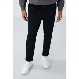 Pantalon de survêtement bleu marine pour homme, taille élastique, coupe standard, tissu respirant, décontracté - Product Image 3