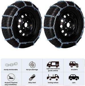 Chaînes à <span class=keywords><strong>neige</strong></span> avec barre en V, Quik <span class=keywords><strong>Grip</strong></span> Installation facile Chaînes à pneus pour camions/SUV/Berlines - Product Image 5