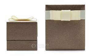 Boîte à bijoux personnalisée en cuir PU avec insert en velours, emballage cadeau en papier, boîte en papier en cuir PU, boîte carrée en papier velours - Product Image 2