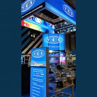 Stand d'exposition de 20x20 pieds, stand d'exposition, boîte à lumière LED, idées de kiosques de congrès et de salons rétroéclairés