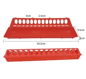 Nouvelle mangeoire tubulaire en plastique pour volailles, poussins, <span class=keywords><strong>pigeons</strong></span>, cailles, usage agricole, rouge/jaune, durable - Product Image 5
