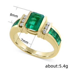 Anello in Cristallo Verde per Donne, Elegante e Regolabile, Gioiello Minimalista per Uso Quotidiano in Lega - Product Image 2