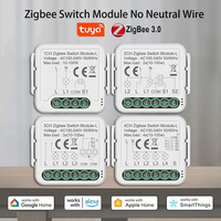 Tuya WiFi Zigbee Module de commutation intelligent Disjoncteur de commutation électrique Module de commutation d'éclairage 1/2/3/4Gang Pas de fil neutre