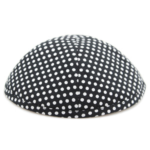 2025 personnalisé <span class=keywords><strong>Kippa</strong></span> noir et blanc tacheté Simple pur coton col rond juif chapeau à la mode accessoire ethnique - Product Image 2