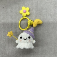 Mini porte-clés fantôme au crochet fait main, ornements tissés à la main pour Halloween, cadeaux au crochet, cadeau tricoté pour Halloween