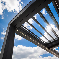 Pérgola de Aluminio a Medida con Estructura con Recubrimiento en Polvo, Gazebo para Proyectos Comerciales al Aire Libre, Uso en Balcones y Jardines