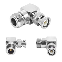 Adaptateur RF en stock : Connecteur coaxial RF BNC mâle vers N femelle coudé à 90 degrés (RA)