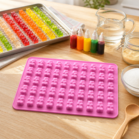 Moule en silicone pour bonbons et chocolat en forme d'ours, qualité alimentaire, antiadhésif, sans BPA, pour décoration de gâteaux et résine