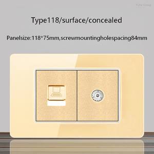 Enchufe de pared CAT5 estándar americano para TV, adaptador de módulo RJ45, puerto para computadora, cable de red + enchufe de pared para TV - Product Image 3