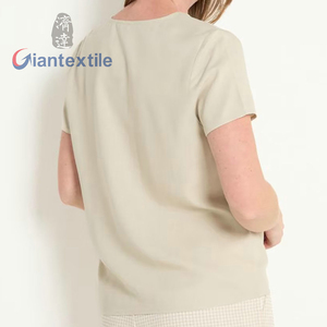 Camicetta da <span class=keywords><strong>Donna</strong></span> a Vestibilità Ampia con Scollo a V, 66% <span class=keywords><strong>Viscosa</strong></span> 28% Lino 6% Cotone, Colletto con Fiocco, Tinta Unita, Casual Quotidiana, Primavera Estate, Traspirante - Product Image 3