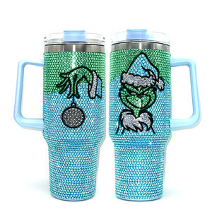 Vaso de Acero Inoxidable de 40 oz con Pedrería, Diseño de <span class=keywords><strong>Dr</strong></span>. Seuss 'Cómo el Grinch se llevó la Navidad', Vaso para Bebidas de 40 oz con Tapa - Product Image 6