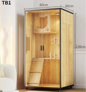 Istana kucing kayu pola Solid kualitas luar ruang rumah hewan peliharaan dengan tombol penutup sarang dan kabinet kandang hewan peliharaan luar ruangan - Product Image 2