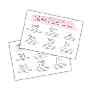 Bath salt care instructions card label container jar wholesale customer packaging spoon <b>bag</b> label - Product Image 1