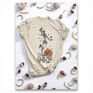 Halloween Pumpkin <strong>Shirts</strong> <strong>Women</strong> Fall <strong>T</strong>-<strong>Shirts</strong> Cute Autumn Tees Thanksgiving Tops(A-<strong>Wonderful</strong>/BeigeXL) Polyester/Cotton Sleeveless - Product Image 2
