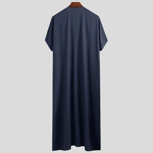 Jubba Punjabi Kurta Pajama pour homme en tissu polyester respirant anti-froissement de style <span class=keywords><strong>marocain</strong></span> musulman décontracté, noir, Jalabiya - Product Image 5
