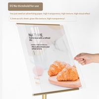 Support de signalisation rectangulaire réglable A4/A3 pour centre commercial, support de sol en acrylique pour affichage horizontal et vertical en extérieur pour hôtel