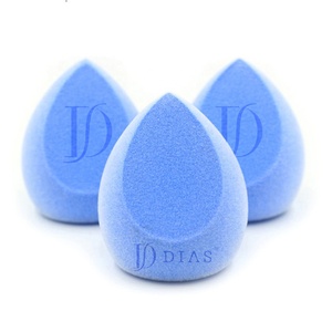 Esponja de microfibra de <span class=keywords><strong>terciopelo</strong></span> azul para maquillaje, microfibra, cosmético flocado, sin látex, ecológico, Vegano, Logo de belleza, licuadora de maquillaje - Product Image 1