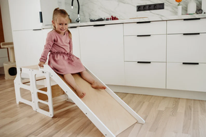 Modern Durable Foldable Kitchen <b>Tower</b> <b>Montessori</b> Learning Stool with Slide Bed-Type Helper Made of Wood - Product Image 4