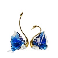 Nouvelle décoration élégante et créative en cristal artificiel en forme de cygne, décoration de bureau à domicile, boîte cadeau pour la Saint-Valentin, paire de cygnes
