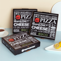 Boîte à pizza en papier kraft durable et solide de qualité alimentaire à triple couche, jetable et à bas prix, avec logo personnalisé, vente en gros