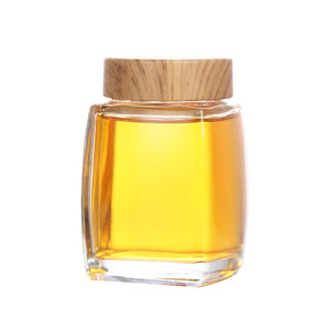 Wholesale High Quality Square Transparent Glass Bottle Honey Storage Bottle Empty Jar Nut Sugar Jar Pickle Jar