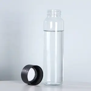 250ml 500ml 750ml Transparent Bottle Water Full Glass With Wide Mouth And Plastic Lid