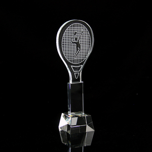 Balles de tennis vierges en forme de <span class=keywords><strong>raquette</strong></span> de tennis en cristal bon marché Trophy Awards - Product Image 3