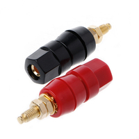 Borne de liaison hexagonale M5 plaquée or, borne de montage sur panneau jack banane 4 mm rouge noir pour amplificateur, haut-parleur, système Hi-Fi