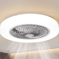 Ventilador de Techo LED Moderno con Motor AC, Luz Integrada, Silencioso, con Control Remoto, de Plástico, para Hogar y Oficina