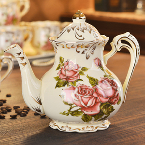 <span class=keywords><strong>Set</strong></span> <span class=keywords><strong>da</strong></span> Tè e <span class=keywords><strong>Caffè</strong></span> in Porcellana di Lusso Stile Reale Europeo con Motivi Floreali Colorati e Piattino - Product Image 4