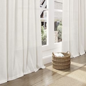 Neutrale moderne Bauernhaus Creme Leinen Polyester Vorhänge 2 Panel Set Back Tab Pinch Plissee Design Semi Sheer Fenster Privatsphäre - Product Image 6