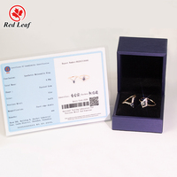 Redleaf bijoux de mode cerf-volant coupe couleur grise VVS1 bagues en diamant moissanite 9K or rose bague de fiançailles ensemble pour les filles