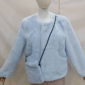 Cappotti in pelliccia sintetica Casual invernale da <span class=keywords><strong>donna</strong></span> con motivo regolare in pelliccia di coniglio Oversize a inchiostro <span class=keywords><strong>giallo</strong></span> per le taglie S Plus-<span class=keywords><strong>cappotto</strong></span> di lana Casual Slim Fit - Product Image 3