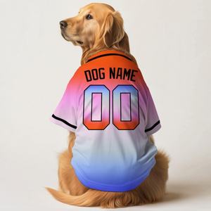 Vente en gros de maillots de baseball pour chiens, chemises personnalisées pour animaux de compagnie avec nom et numéro imprimés en 3D, tenue d'été sportive de style softball - Product Image 5