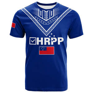 T-shirt essentiel personnalisé Samoa HRPP pour supporters, T-shirt unisexe décontracté respirant à manches courtes avec motif Samoa et col rond - Product Image 1