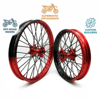 Jeu de roues Surron Light Bee X 1.6x21 2.15x18 bicolore noir-rouge, moyeu CNC 7075-T6, jantes de performance pour la course, pièces de modification