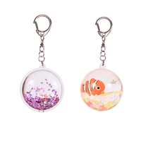 Porte-clés flottant en forme de pingouin avec paillettes liquides Aqua Quicksand, porte-clés Aqua personnalisé en 3D
