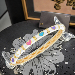 <span class=keywords><strong>Bracciale</strong></span> Smaltato alla Moda per Bambini, Placcato Oro in <span class=keywords><strong>Argento</strong></span> Sterling 925 con Zirconi, Apertura Traforata Vintage, <span class=keywords><strong>Bracciale</strong></span> da Matrimonio per Donne - Product Image 2