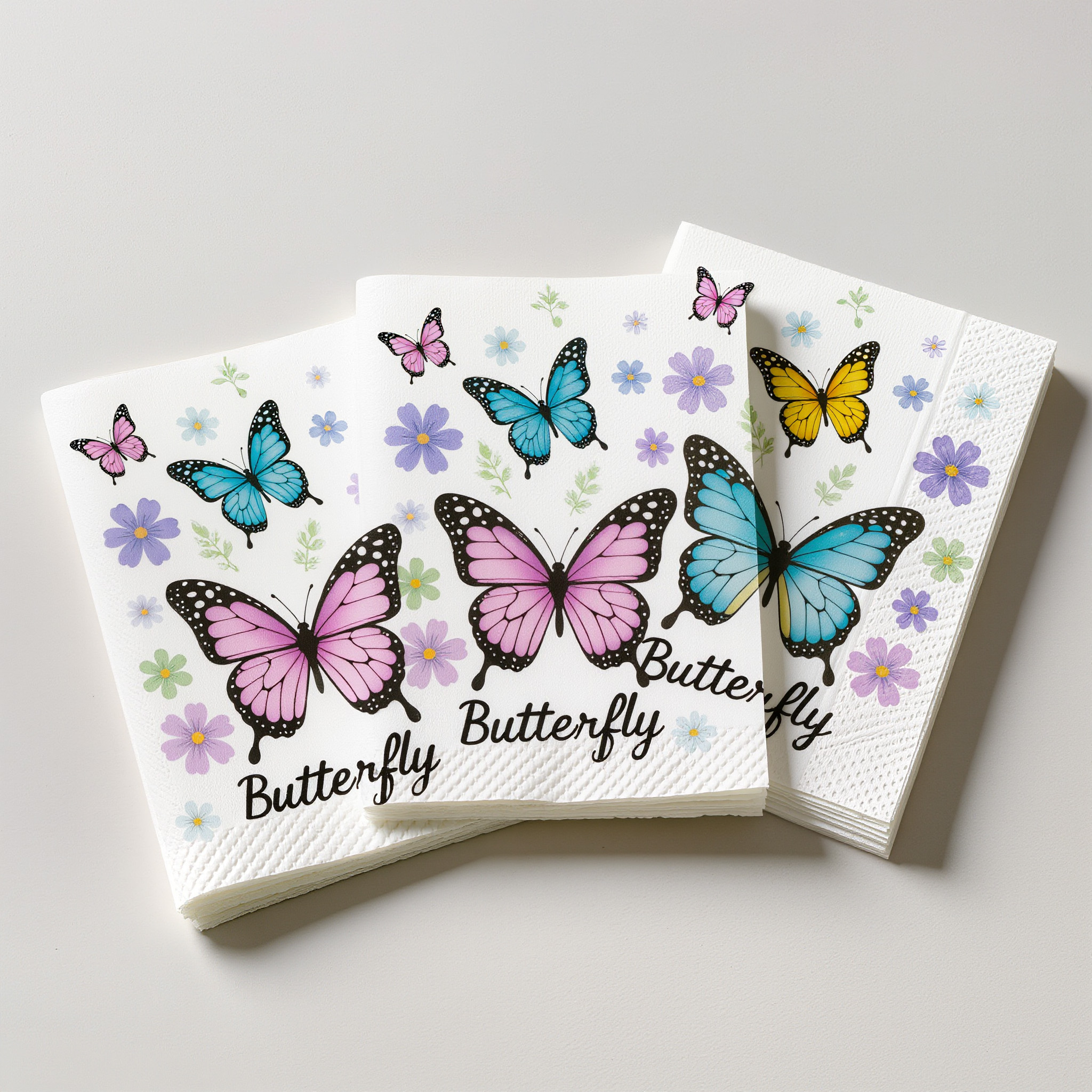 Serviettes à thème papillon 1