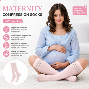 <span class=keywords><strong>Calcetines</strong></span> <span class=keywords><strong>de</strong></span> Compresión para Embarazo Personalizados 8-15 mmHg, <span class=keywords><strong>Calcetines</strong></span> <span class=keywords><strong>de</strong></span> Algodón hasta la Rodilla para Maternidad, Alivio <span class=keywords><strong>de</strong></span> la Hinchazón, OEM - Product Image 1