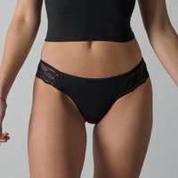 Braguitas de Bikini para Mujer, con Encaje Floral, Corte Alto, Suaves y Sedosas, Invisibles, Sin Costuras, Ropa Interior Transpirable para Uso Diario