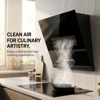 Hotte aspirante électrique de cuisine murale à haute aspiration pour cheminée, classe A d'efficacité énergétique